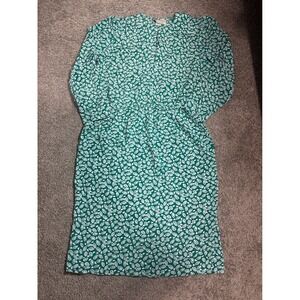 Vintage Pollini Petites Von Bramlett Green Leaf Print Dress 9/10P Made in USA